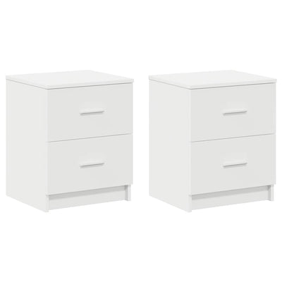 sengeborde 2 stk. med 2 skuffer 40x36x50 cm hvid