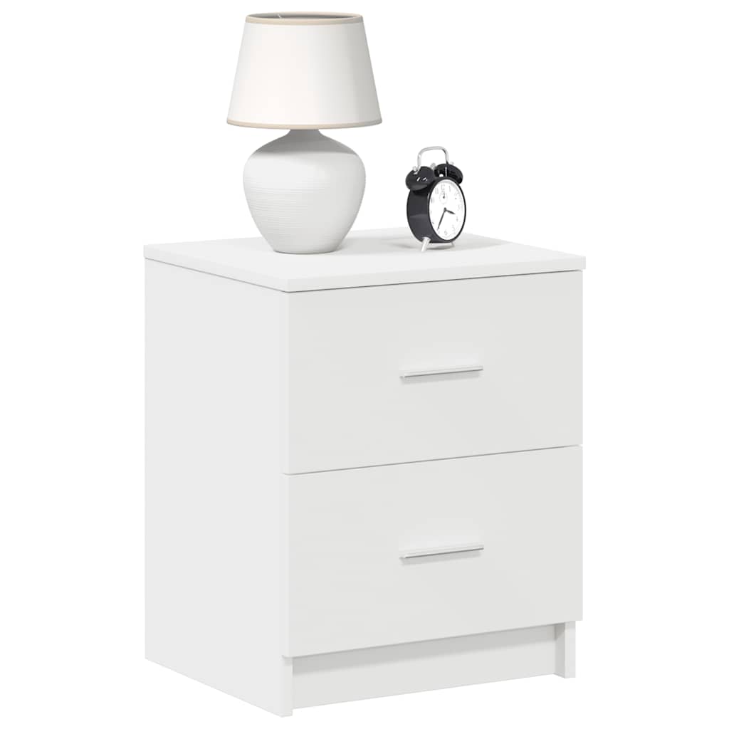 sengeborde 2 stk. med 2 skuffer 40x36x50 cm hvid