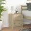 sengebord med 2 skuffer 40x36x50 cm sonoma-eg
