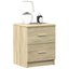 sengebord med 2 skuffer 40x36x50 cm sonoma-eg