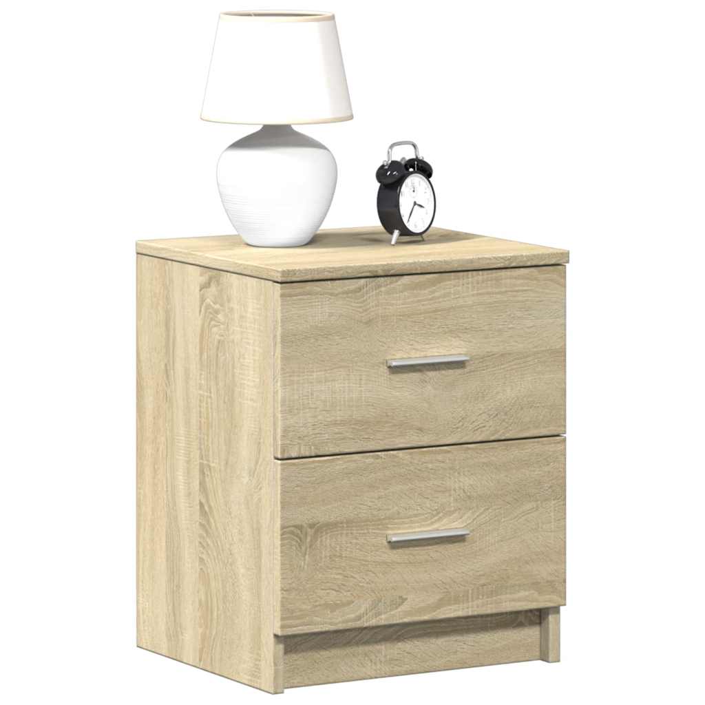 sengebord med 2 skuffer 40x36x50 cm sonoma-eg billede