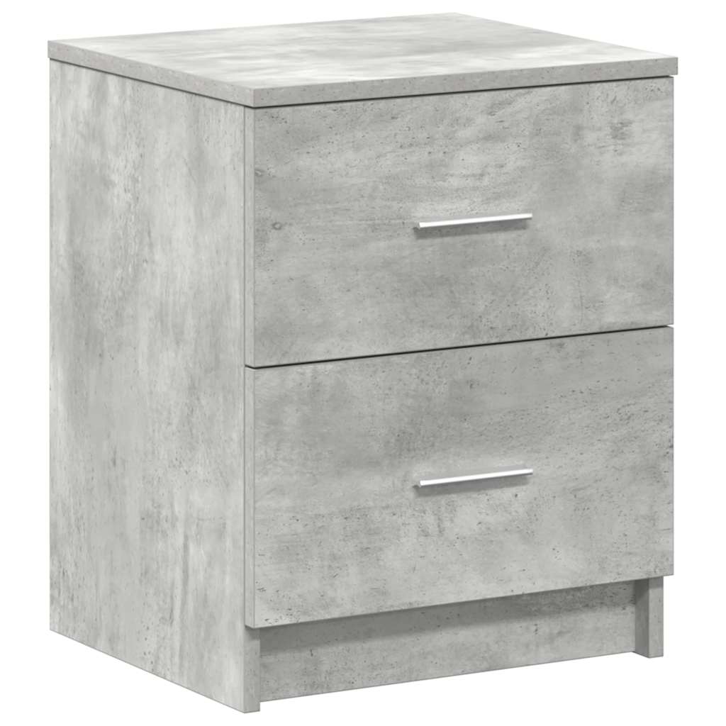 sengeborde 2 stk. med 2 skuffer 40x36x50 cm betongrå