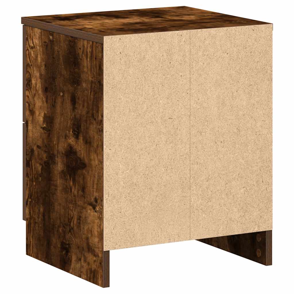 sengebord med 2 skuffer 40x36x50 cm røget egetræsfarve