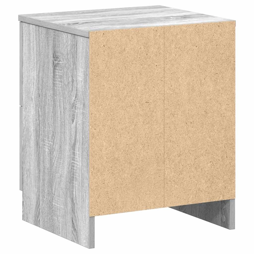 sengebord med 2 skuffer 40x36x50 cm grå sonoma-eg