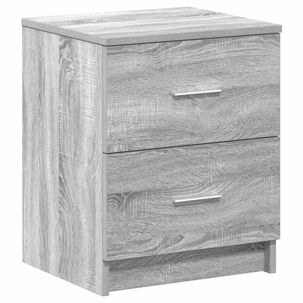 sengeborde 2 stk. med 2 skuffer 40x36x50 cm grå sonoma-eg