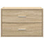 skab med 2 skuffer 60x31x40 cm konstrueret træ sonoma-eg