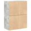 skabe med 2 skuffer 2 stk. 60x31x40 cm konstrueret træ betongrå