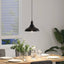 pendellampe højdejusterbar E27 Ø 31 cm metal glans sort