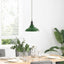 pendellampe højdejusterbar E27 Ø 31 cm metal glans grøn