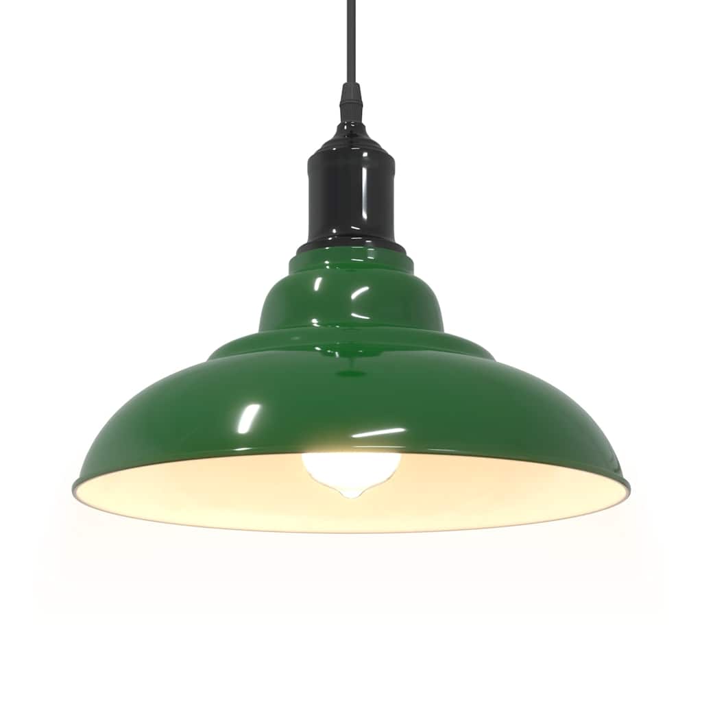 pendellampe højdejusterbar E27 Ø 31 cm metal glans grøn