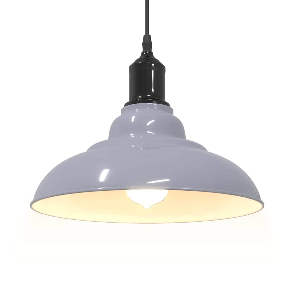 pendellampe højdejusterbar E27 Ø 31 cm metal glans grå