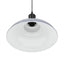 pendellampe højdejusterbar E27 Ø 31 cm metal glans grå