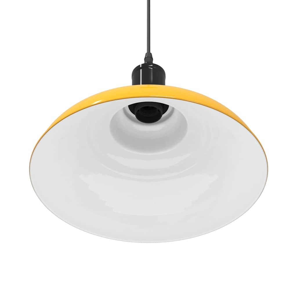pendellampe højdejusterbar E27 Ø 31 cm metal glans gul