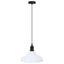 pendellampe højdejusterbar E27 Ø 31 cm metal glans hvid