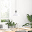 pendellampe højdejusterbar E27 Ø 31 cm metal glans hvid
