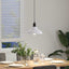 pendellampe højdejusterbar E27 Ø 31 cm metal glans hvid
