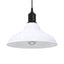 pendellampe højdejusterbar E27 Ø 31 cm metal glans hvid