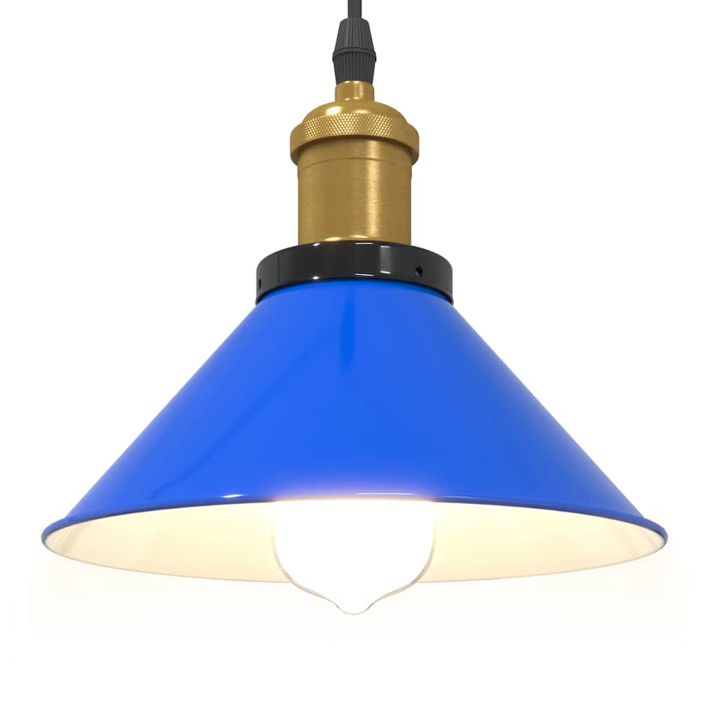 pendellampe højdejusterbar E27 Ø 22 cm metal glans mørkeblå