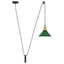 pendellampe højdejusterbar E27 Ø 22 cm metal glans grøn