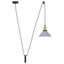 pendellampe højdejusterbar E27 Ø 22 cm metal glans grå