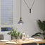 pendellampe højdejusterbar E27 Ø 22 cm metal glans grå