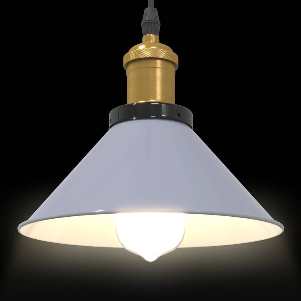 pendellampe højdejusterbar E27 Ø 22 cm metal glans grå