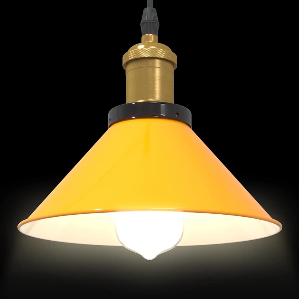 pendellampe højdejusterbar E27 Ø 22 cm metal glans gul