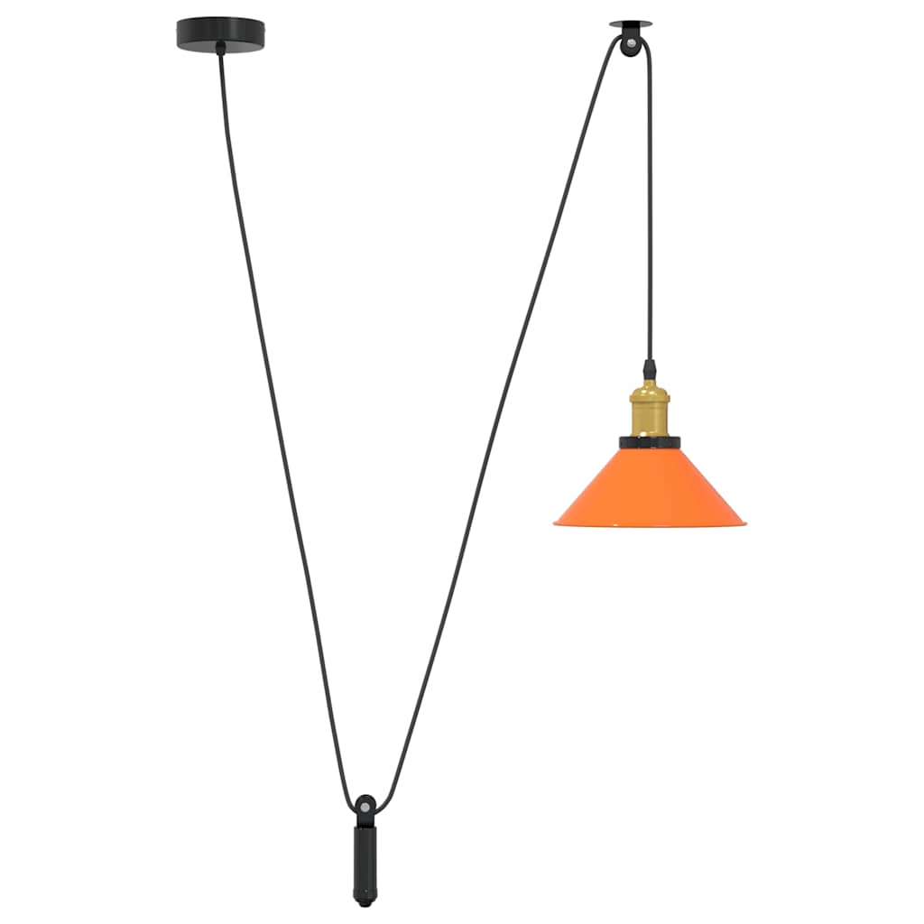 pendellampe højdejusterbar E27 Ø 22 cm metal glans orange