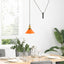pendellampe højdejusterbar E27 Ø 22 cm metal glans orange