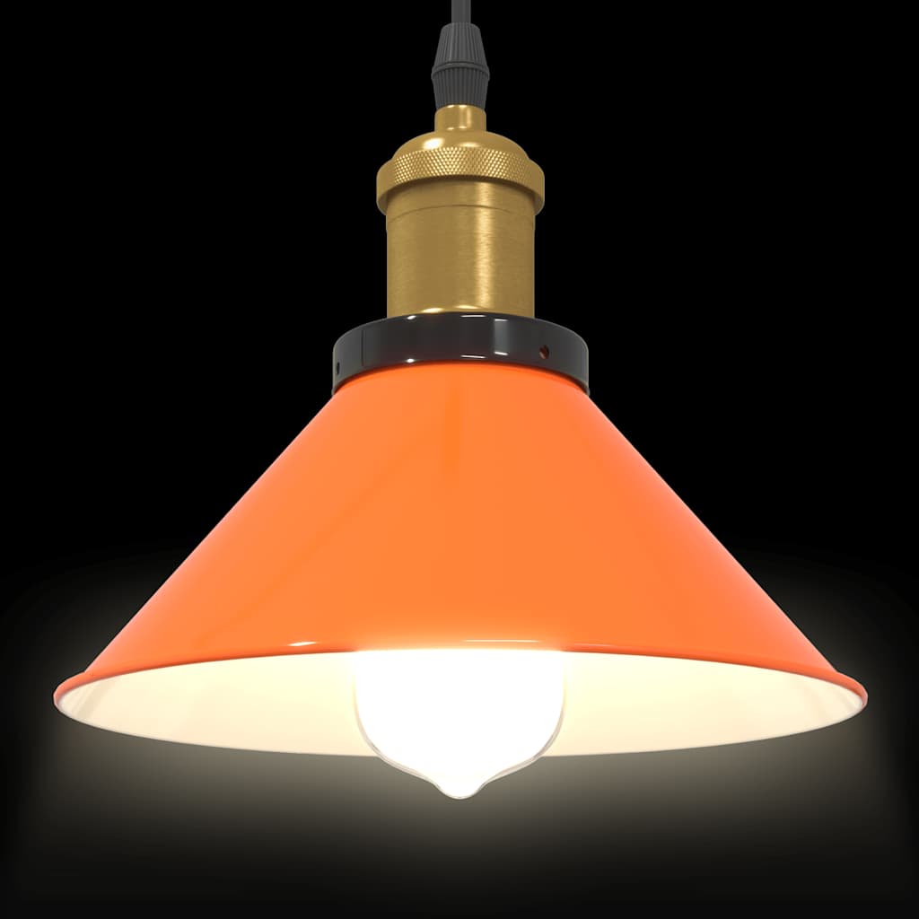 pendellampe højdejusterbar E27 Ø 22 cm metal glans orange