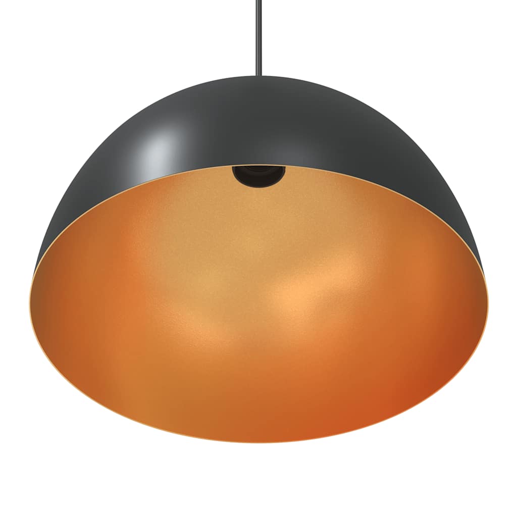 pendellamper 2 stk højdejusterbar E27 Ø 30 cm metal sort