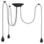 pendellampe med 3 lampeholdere E27 metal sort