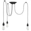 pendellampe med 3 lampeholdere E27 metal sort