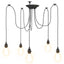 pendellampe med 5 lampeholdere E27 metal sort