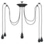 pendellampe med 6 lampeholdere E27 metal sort