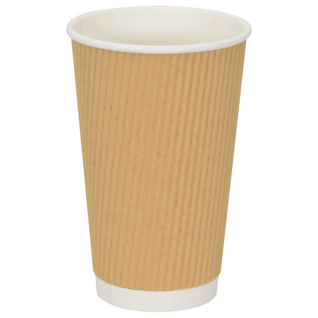 kaffekopper af papir 500 stk. 16oz 400ml brun