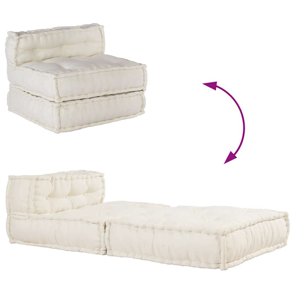 modulær sofaenhed stof 70x70x54 cremefarvet