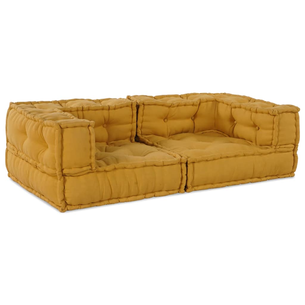 2-personers modulsofa stof 140x70x36 gul