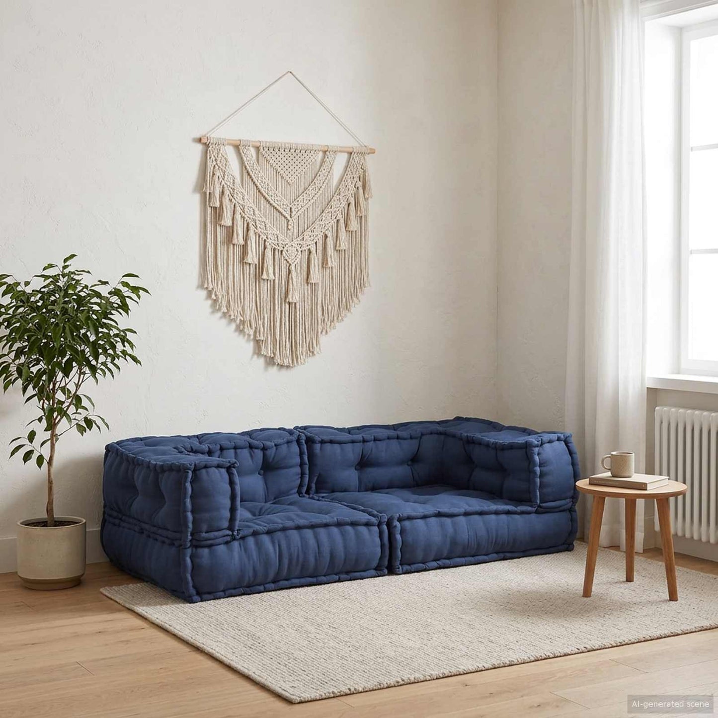 Modulssofa Enhed 3 pcs Indigo 140 x 70 x 36 cm Stof