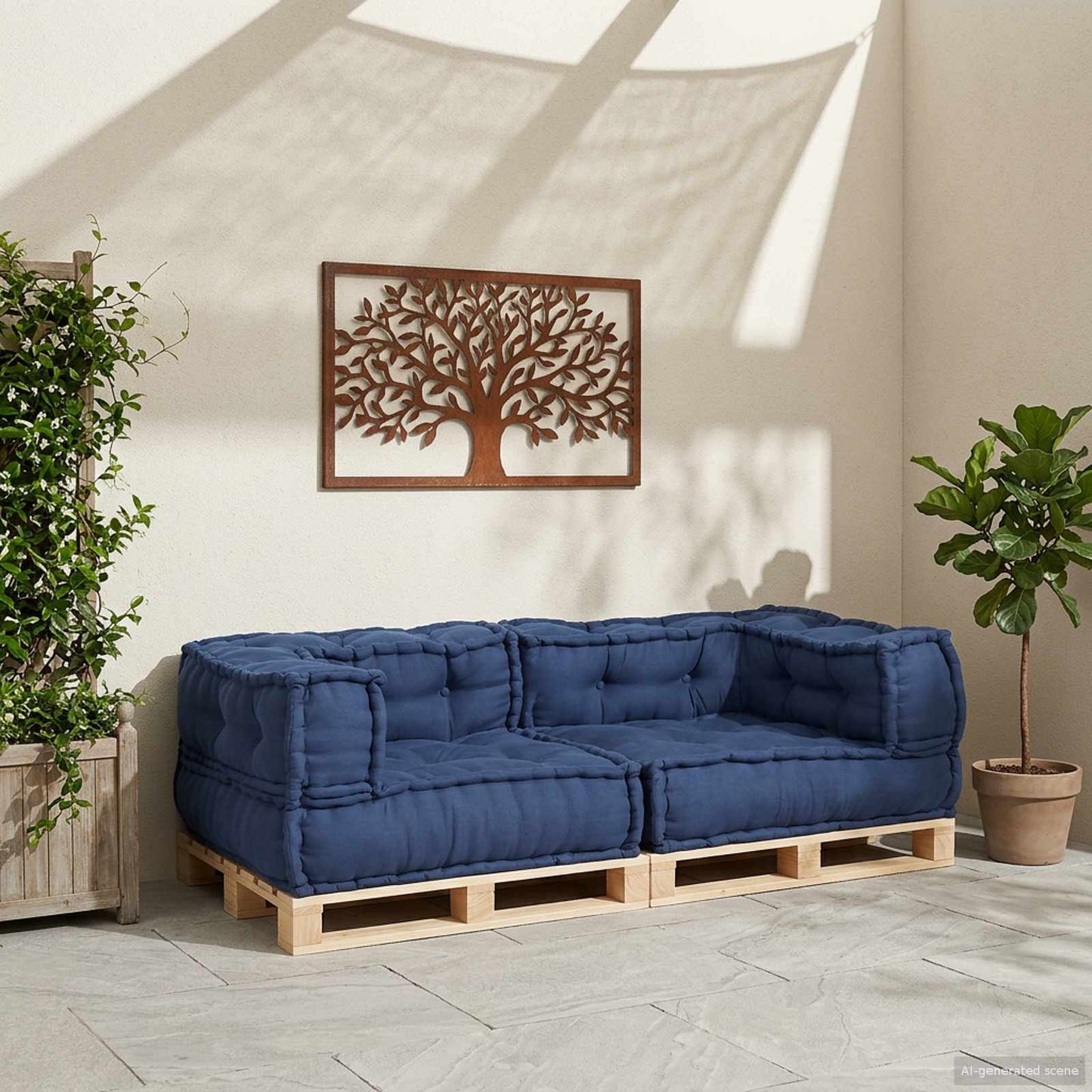 Modulssofa Enhed 3 pcs Indigo 140 x 70 x 36 cm Stof
