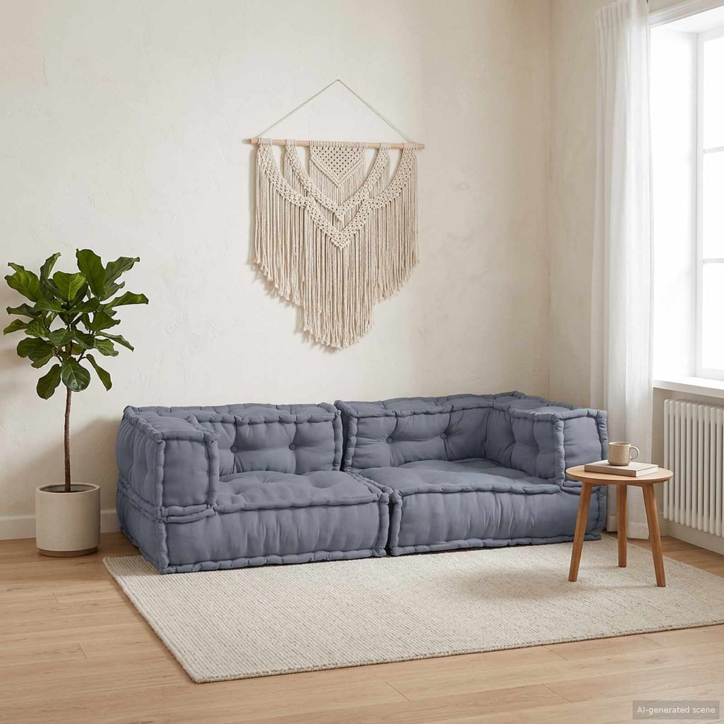 Modulssofa Enhed 3 pcs Grå 140 x 70 x 36 cm Stof