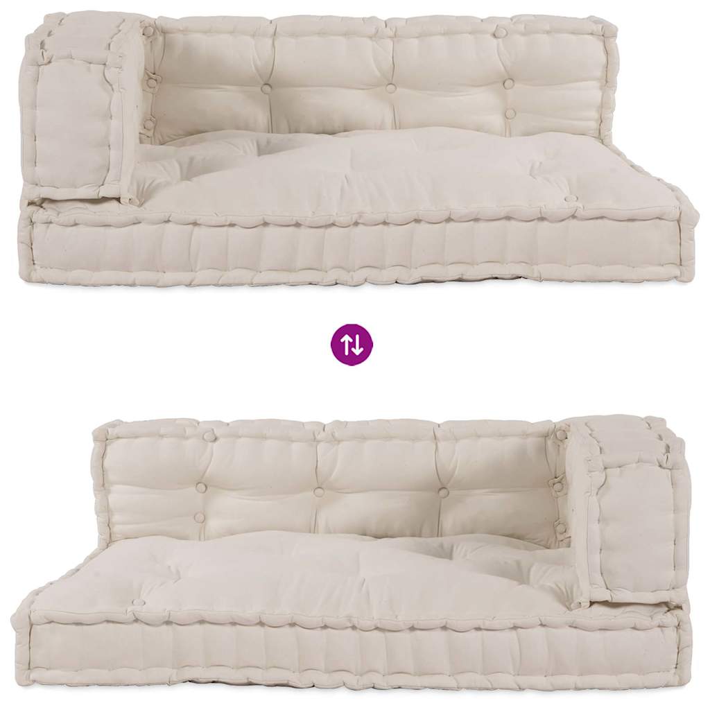 Palle Sofa Pude 3 pcs Cremefarvet 120 x 80 x 34 cm Stof