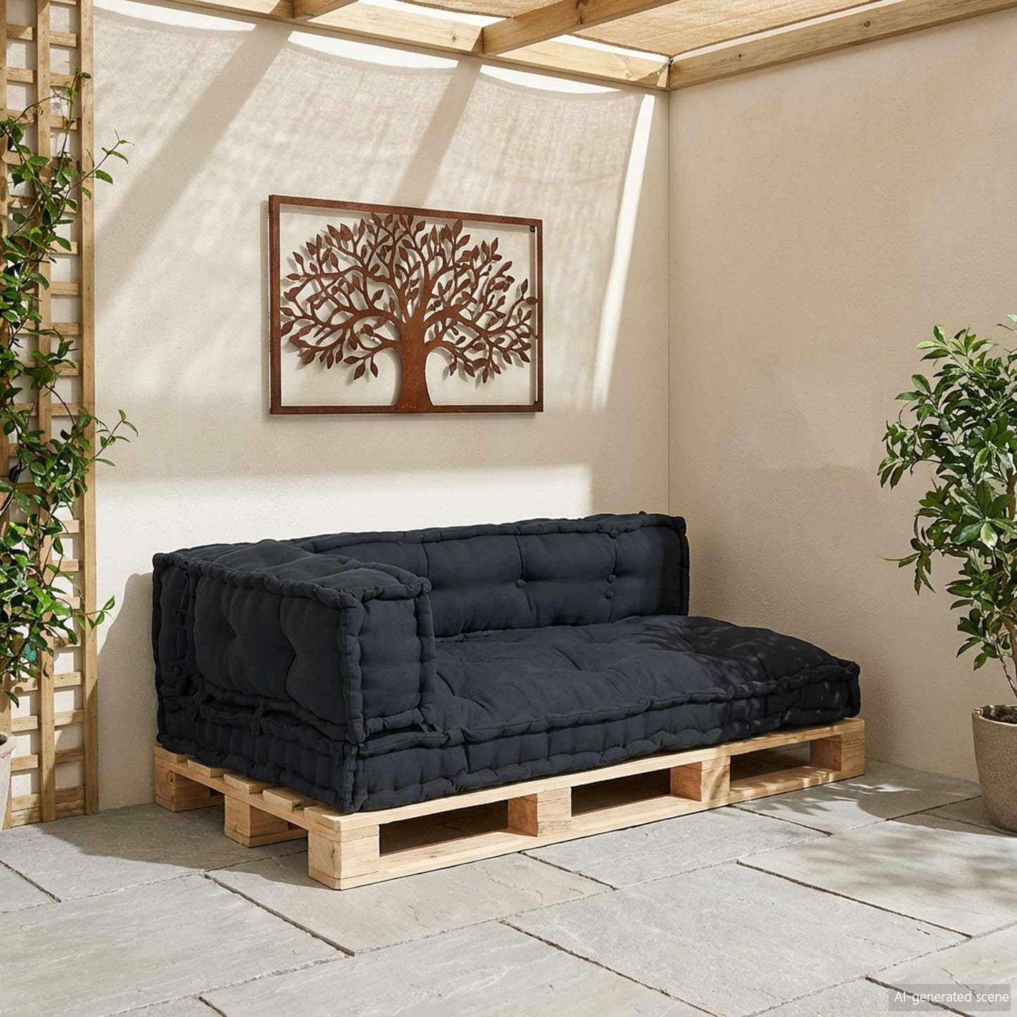 Palle Sofa Pude 3 pcs Antracit 120 x 80 x 38 cm Stof
