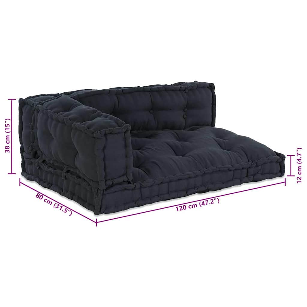 Palle Sofa Pude 3 pcs Antracit 120 x 80 x 38 cm Stof