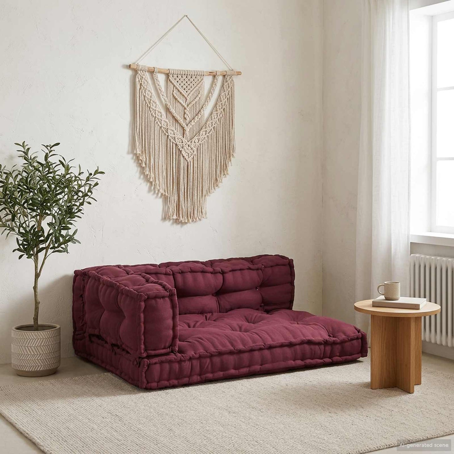 Palle Sofa Pude 3 pcs Bordeaux 120 x 80 x 38 cm Stof