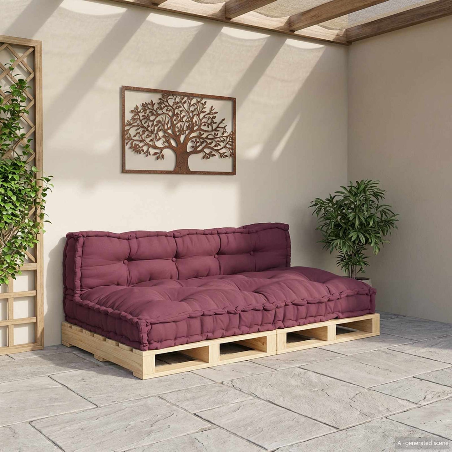 Palle Sofa Pude 2 pcs Bordeaux 120 x 80 x 38 cm Stof