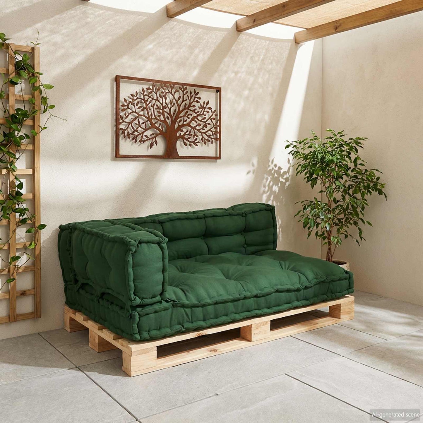 Palle Sofa Pude 3 pcs Grøn 120 x 80 x 38 cm Stof