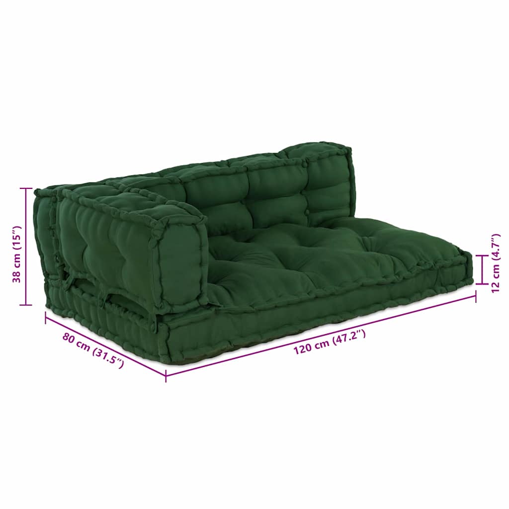 Palle Sofa Pude 3 pcs Grøn 120 x 80 x 38 cm Stof