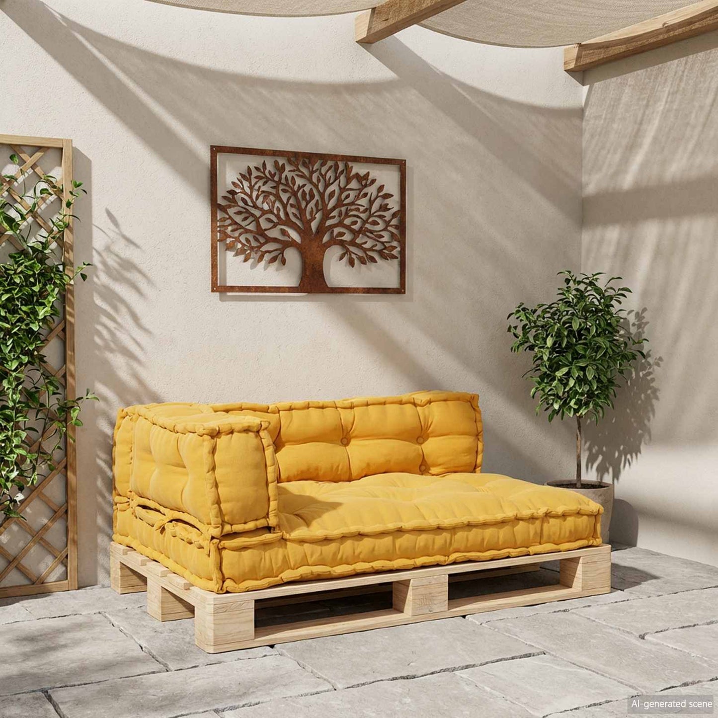 Palle Sofa Pude 3 pcs Gul 120 x 80 x 38 cm Stof