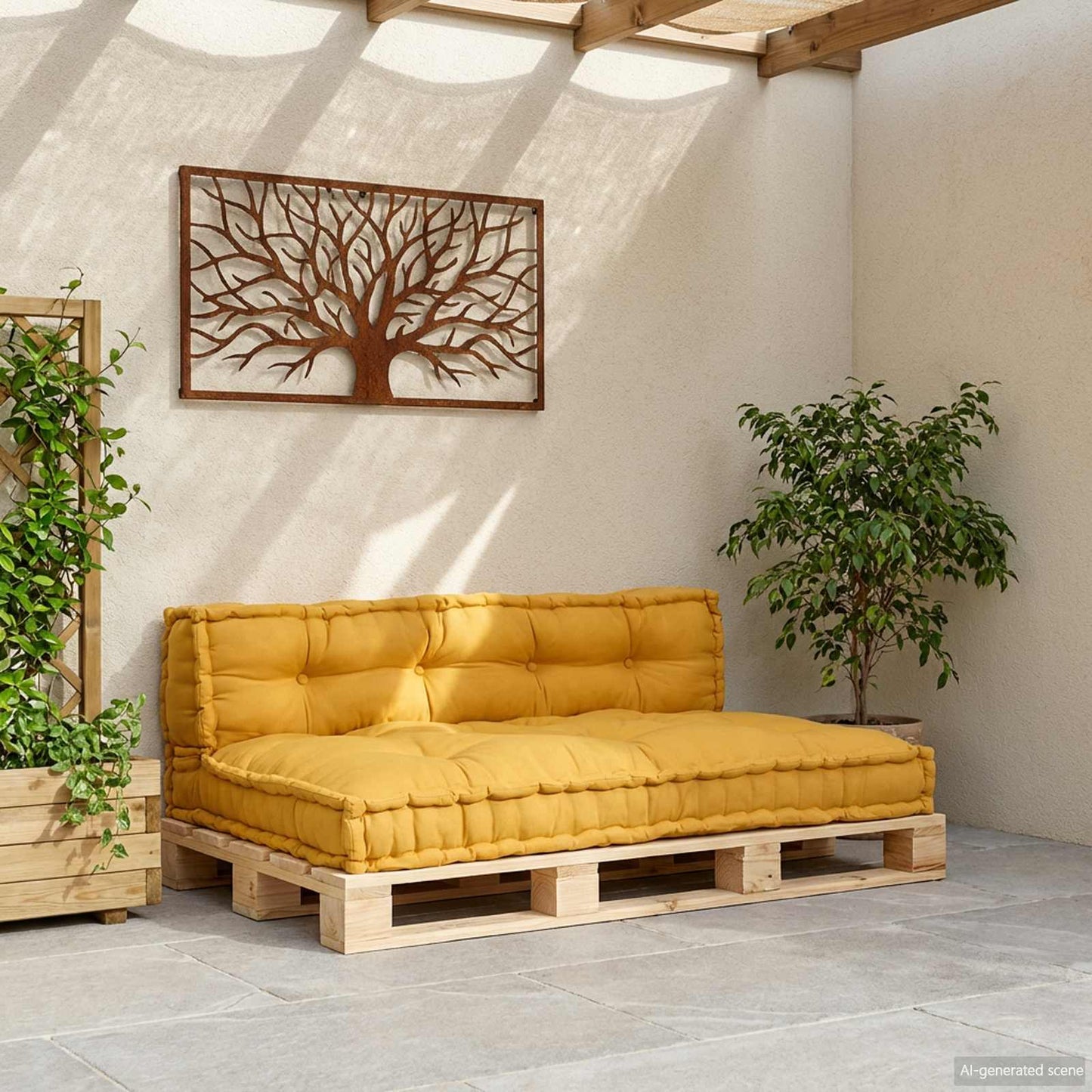 Palle Sofa Pude 2 pcs Gul 120 x 80 x 38 cm Stof